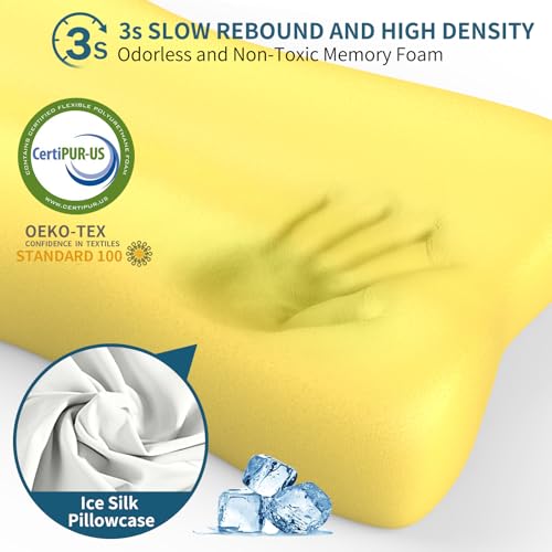 image for Polovo Cervical Neck Pillow for Pain Relief, Contour Memory Foam Pillo