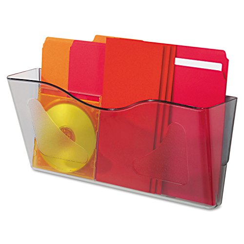 Deflecto 63102 Docupocket landscape orientation wall file pocket, 14-3/4wx4dx7h, smoke