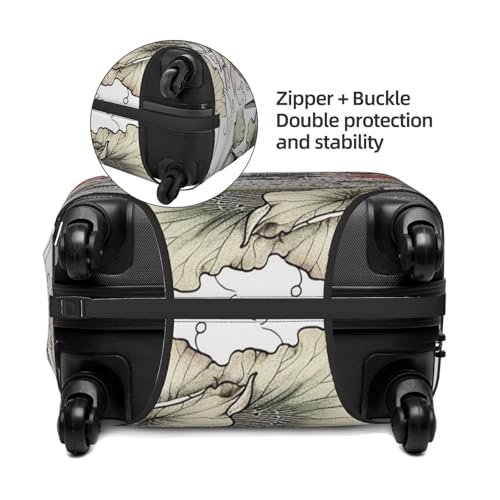 Travel Luggage Cover Anti-Scratch Suitcase Cover Protector Elastic Thicken Luggage Protector Washable Baggage Covers Fish Japanese Carp Suitcase Sleeve Fit 18-32 Inch Luggage Medium4
