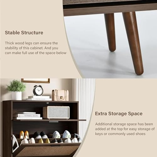 Image of The Artment your artistic apartment 3 Drawer Harbor Shoe Organizer Cabinet, Footwear Stand for Entryway, Hall | Space Saving Design | Home Furniture for Home | 16-Pairs (Size - 80x24x121 CM)