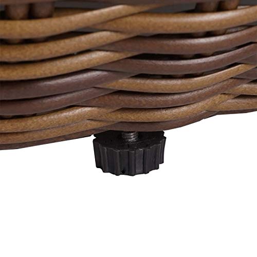 Mendler 4-1-1 Poly Rattan Garnitur HWC-F88, Lounge-Set Sofa, halbrundes Rattan Alu-Gestell oval - braun, Kissen… – Bild 4