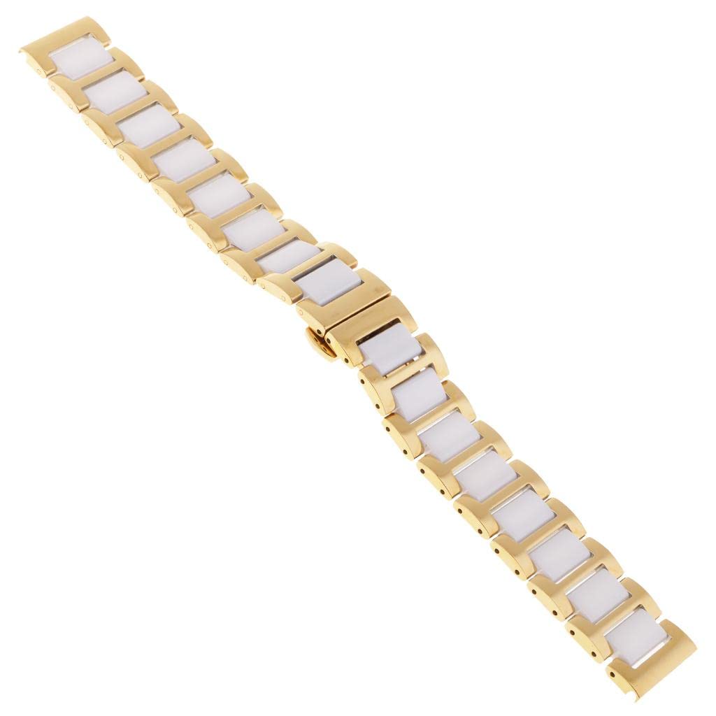 CALANDIS Stainless Steel Ceramic Links Watch Band Strap with Butterfly Buckle Clasp 2 (B09ZTX14TW) Amazon Price History, Amazon Price Tracker