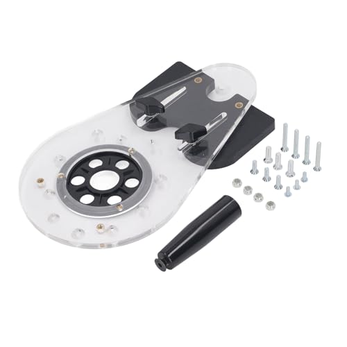 Placa base de enrutador universal para fresadoras y recortadoras de carpintería, guía de acrílico transparente y ABS para tallado y corte de ranuras precisos, base ajustable