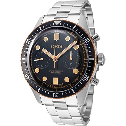 ORIS(オリス) ダイバーズ65クロノグラフ 43mm Divers Sixty Five Chrono メンズ 腕時計 自動巻き ダイバーズ ステンレススティールブレスレット ブラック文字盤 黒 01 771 7744 4354-07 8 21 18