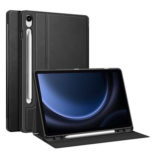 Fintie Capa para Samsung Galaxy Tab S9 FE 5G 10,9 polegadas/Galaxy Tab S9 11 polegadas 2023 com suporte para caneta S, capa traseira de TPU macio resistente com visualização em vários ângulos, com hibernar/despertar automático, preta