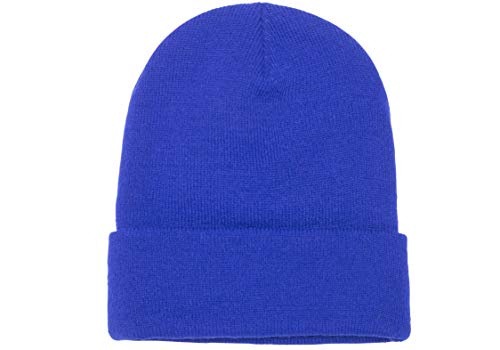 Yupoong Cuffed Knit Beanie, Royal, OSFA
