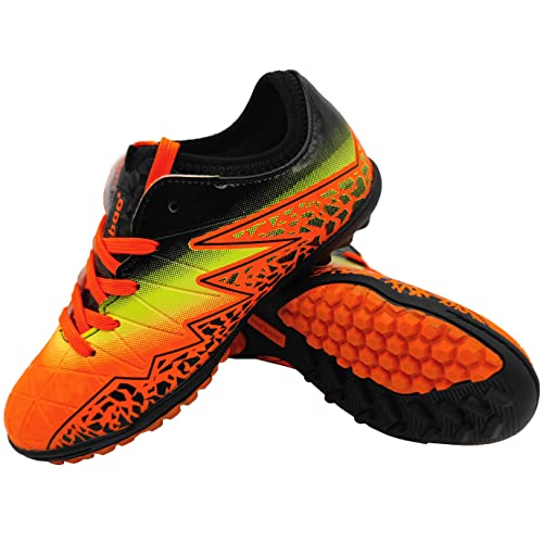 Cleat Soccer Football Shoes Kids Athletic Trainers Firm Ground Outdoor Lightweight Turf Shoes (Little Kid/Big Kid) 6