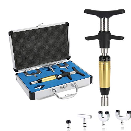 Spine Correction Gun, Handheld Chiropractic Adjustment Tool Spine Adjusting Handheld Instrument with 4 Kinds Conversion Heads