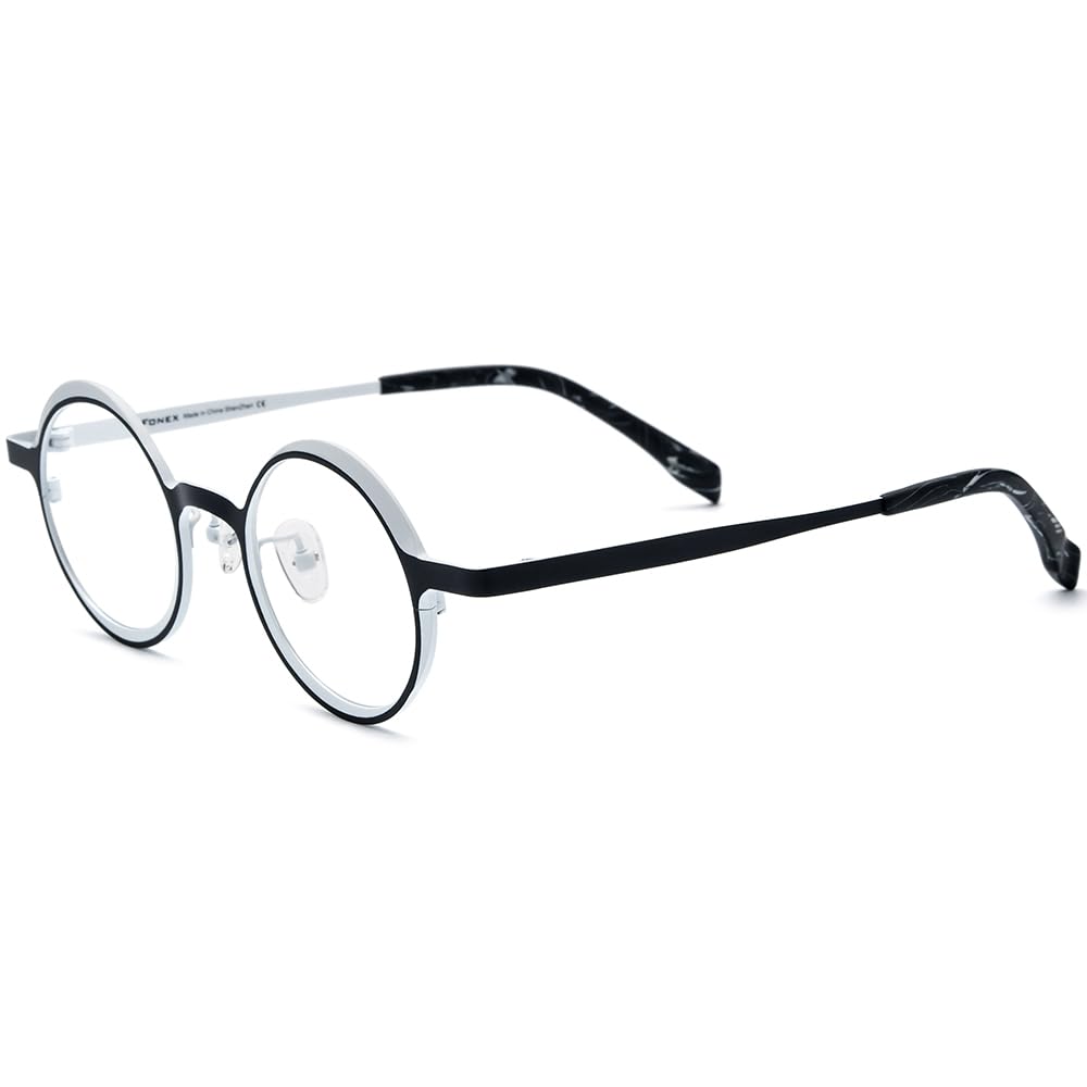FONEX Colorful Pure Titanium Glasses Frame Women Retro Round Eyeglasses