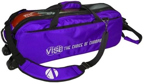 Vise Clear Top 3 Ball Roller Bowling Bag- Purple/Black