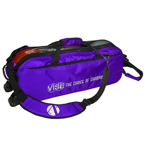 Vise Clear Top 3 Ball Roller Bowling Bag- Purple/Black ()
