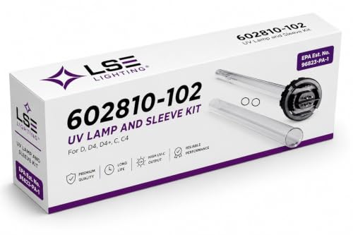Combo Package UV Bulb 602805 and Sleeve 602732 with O-Rings Replacement for Viqua Systems High Performance 254nm UV-C Lamp Designed in USA
