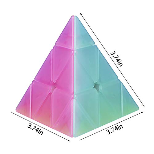 Image of Speed Cube Set 3 Pack Cube Bundle 2x2 Speed Cube 3 By 3 Cube Puzzle 3x3 Pyramid Triangle Cube Bundle Hand Puzzles Toys for Kids and Adults By AHYUAN (Jelly)