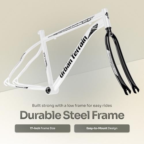 Image of Urban Terrain Galaxy Steel High Performance Mountain Cycles for Men with Rigid Fork MTB Bike 27.5 inch Single Speed | Ideal for 15+ Years, Frame Size : 17 Inch (White)