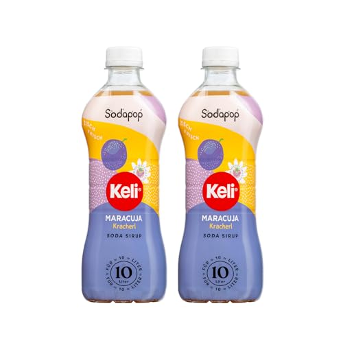Sodapop Keli Sirup Maracuja, schnell & einfach zubereitet, 1 Flasche ergibt 10 L Fertiggetränk, 500 ml (Packung mit 2)