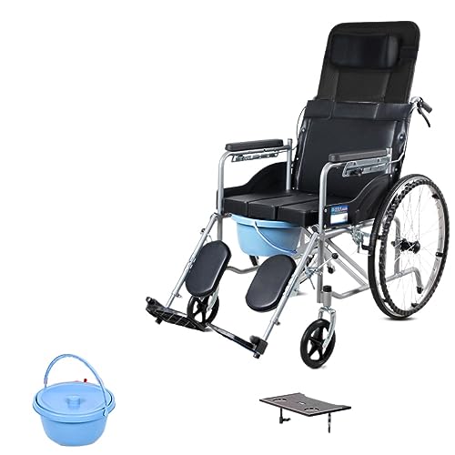 車椅子車 折りたたみ 軽量 小型高齢者 トイレ付き 多機能特殊歩行車 (【メカニカル】・レザーモデル・ソリッドタイヤ【全寝・半寝】分娩台)