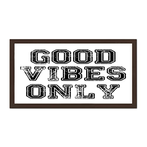 Plaque murale en bois Good Vibes Only déco inspirante 30x56 cm