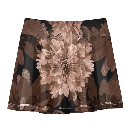 Preppy Girls Skorts Athletic Shorts Toddlers Tennis Skirts Flowy Skirt Flowers Dark Pink Floral 4t2
