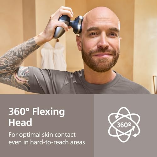 Image of Philips Norelco Head Shaver Pro 9000 Series - Electric Shaver for Men and Women, 360 Flexing Head & ComfortCut Blades for Clean Shave, Gentle on Skin, Model HS9980 /40