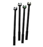 Secret Life® 4 Pcs Funny Black Cat Kitty Design 0.5mm Black Ink Gel Pen Set Holiday Birthday Gift Back to School Essential (4 Pcs Black Pen)