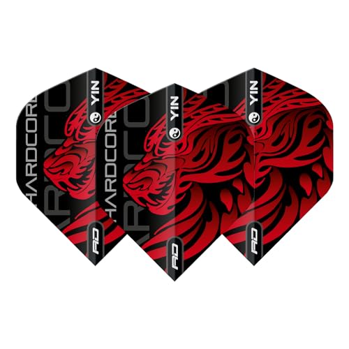 RED DRAGON Yin Yang Double Sided Jonny Clayton Gold & Red Standard Dart Flights 3 Sets Per Pack (9 Dart Flights in total) - Image 4