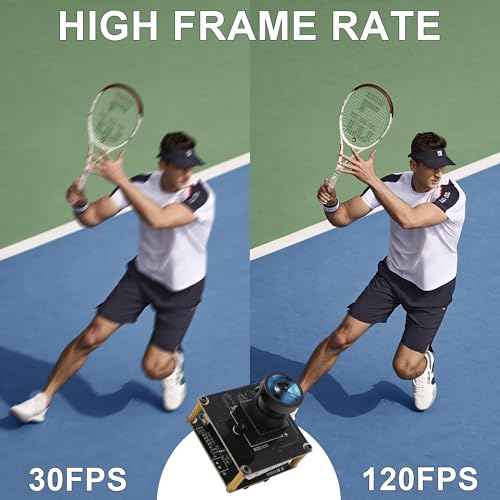 Image of Global Shutter USB Camera Module, 120fps 1200P, Golf Swing Caputre | 120 Degree Wide Angle Lens, USB 3.0 /USB2.0, Plug and Play, for Motion Capture, Compatible with Raspberry Pi Linux Mac Windows