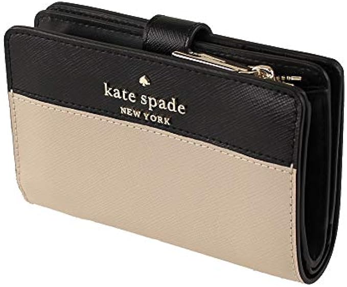 Kate Spade New York staci colorblock medium compact bifold wallet (Warm Beige)