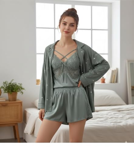 Image of Valentine's Day Fancy Night Suit & Bra Penty Set Combo for Women's Pack of 7 Pcs Nightwear Lingerie Grey Nightwear Wedding Gifts