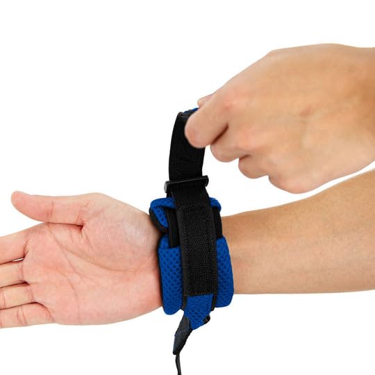 Image of Gooby Soft Mesh Wristband Surfer Leash, Blue, 6 FT