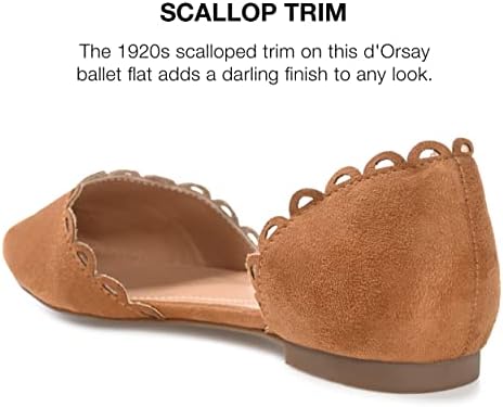 Journee Collection Womens Jezlin Flats with Almond-Toe and Slip-On Design, Cognac, 7.5 | Image 2