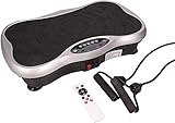 ZELUS Vibrationsplatte Vibrationstrainer Trainingsgerät, 0-99 Stufen 10 Programme, Ganzkörper Fitness Rüttelplatte Sport Trainings Bänder 200W leiser Motor