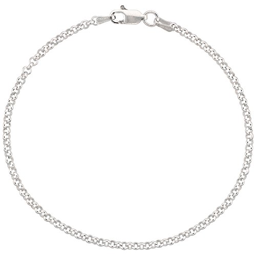Sterling Silver Italian Rolo Chain Necklace 2.5mm Nickel Free sizes 7-30 inch2