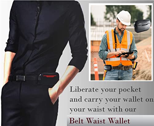 AccessoryHappy Minimalist Compact Belt Wallet Secret Money Pocket Pouch Wallet Belt for Both Men and Women - Sleek and Vegan Leather Travel Wallet for Attaching to Your Belt3