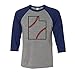 TeesAndTankYou State Shape Baseball Utah Three-Quarter Raglan Sleeve Baseball Shirt Unisex Medium Grey/Navy