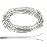 PATIKIL 25Ft 18/2 PVC Covered Wire, 300V SPT-1 Lamp Cord Insulated Heat Resistant Electronical Flexible Cable for LED Lamp Wire Audio Cable Speaker, Clear, UL Listed