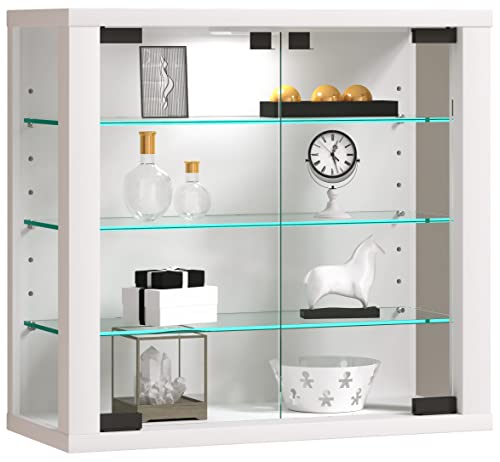 VCM Glasvitrine hängend | Vitrine Glas mit ESG-Sicherheitsglas | Maße: H. 40 x B. 43 x T. 18 cm |...
