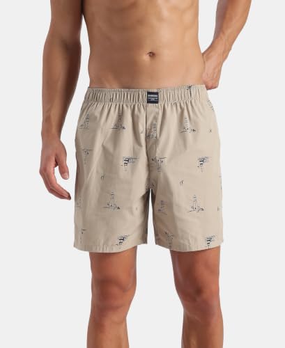 Image of Jockey US57 Men Super Combed Mercerized Cotton Woven Printed Boxer Shorts with Side Pockets (Pack of 2, Prints May Vary)