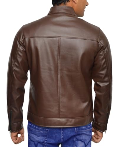 Slimfit Boys Casual Wear with Antique Flair Brown Leather Jacket2