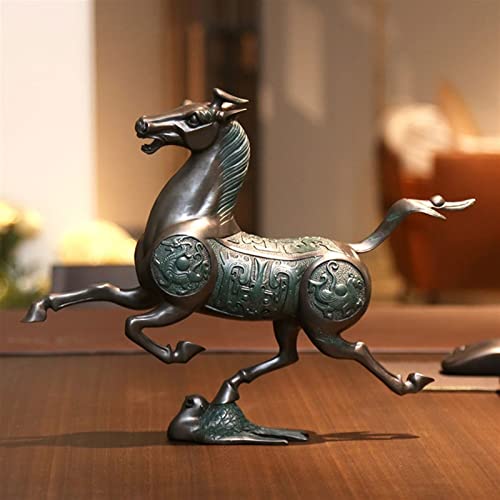 Statue de Cheval en Laiton Rétro | Objet d'Art pour Bureau et Salon