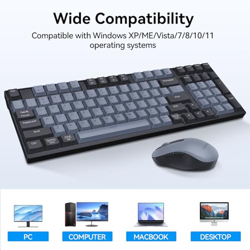 Wireless Mouse and Keyboard Combo for PC and Mac with Numeric Keypad