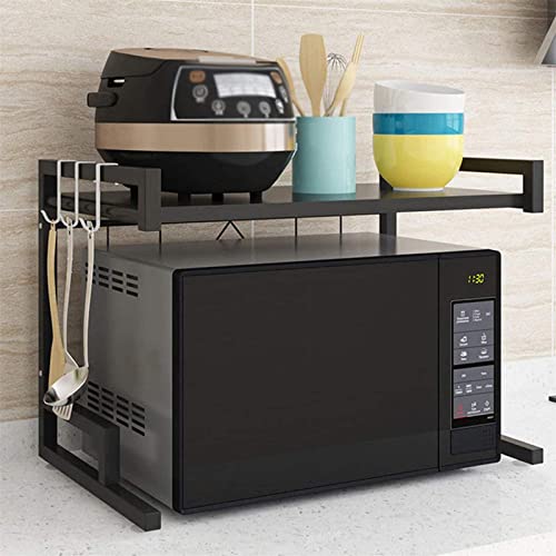 Cuisine encombrée ? Support micro-ondes rétractable et étagère de comptoir extensible - 5