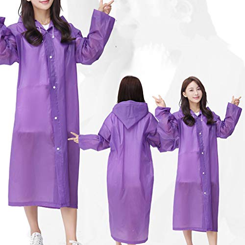 KELINFONG 2 Pack Womens Rain Coat with Hood, Eva Emergency Reusable Waterproof Rain Coats for Hiking,Outdoor,Travel,Camping - image 2