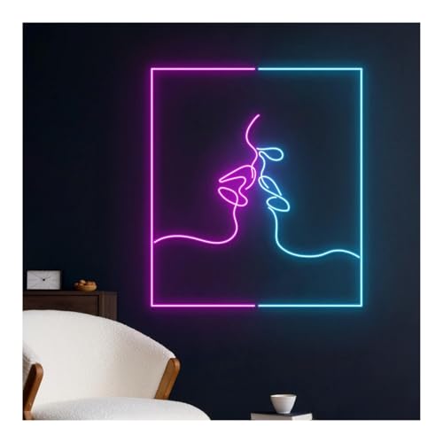 Enseigne au néon LED Couple s'embrassant USB pour décoration murale romantique