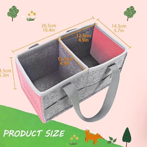 Image of Carrying Case for Toniebox Audio Player & Tonies Figures, Portable Felt Storage Organizer Bag for Tonie Characters, Accessories, Waterproof & Lightweight,Pink