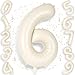 40インチ クリーム白色 数字バルーン 大きい 約90cm 誕生日 飾り付け 風船バースデーバルーン バースデー パーティー お祝い Ptyceler