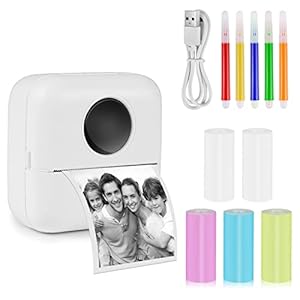 GuKKK Mini-printer, mobiele fotoprinter, draagbare mini-fotoprinter, draadloze fotoprinter thermische printer…