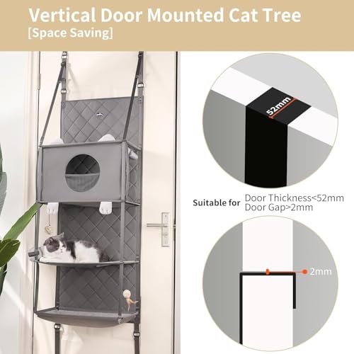 Árbol colgante para gatos con 4 niveles y almohadilla removible miniatura 2