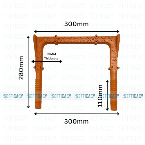 Image of PVC Foot Step Suitable for Construction Sites,UG Sump Tank, Swimming Pools, Over Head Tanks MS Rod 12mm Size (300 x 280 x 25mm)|Construction PVC Foot Step Orange - 1Pc