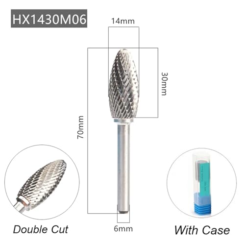 Fresa rotativa carburo tungsteno doble corte 6x14mm miniatura 2