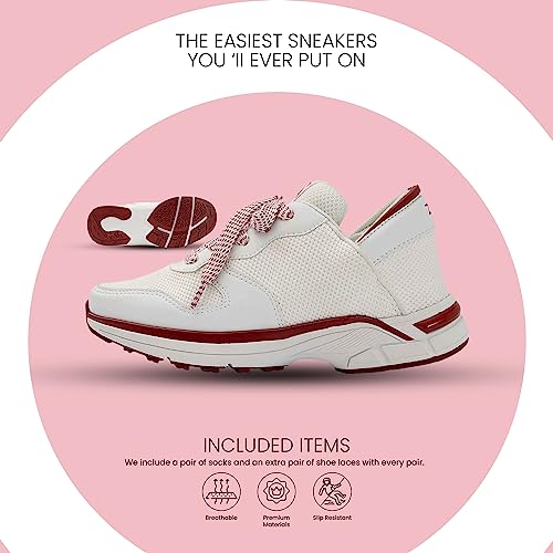 Image of ZEBA Women's Hands Free Slip-On Walking Shoes White